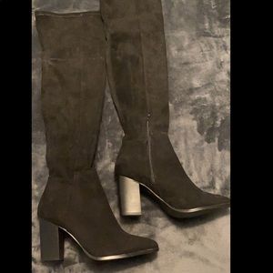 Black Suede Block Heels